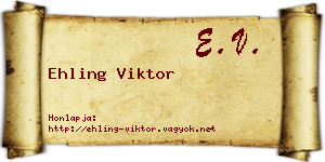 Ehling Viktor névjegykártya